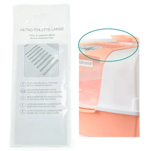 Filtro de carbon activado para arenero grande Esquina